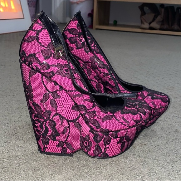 Aldo Shoes - ALDO PINK LACE HEELS